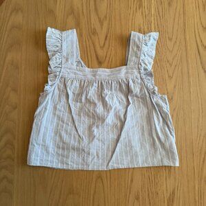 Madewell Striped Flutter Sleeve Top